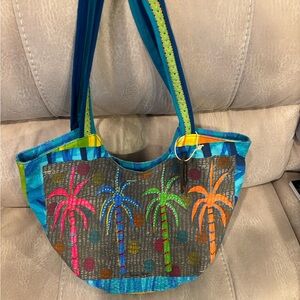 Sun n' Sand Palm Trees Beach Bag by Farida Zaman Medium
